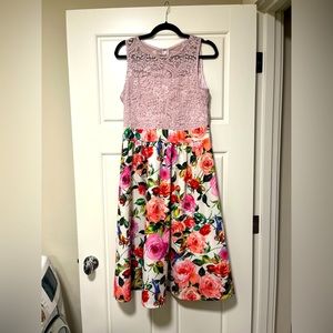 Pink floral dress